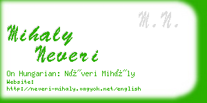 mihaly neveri business card